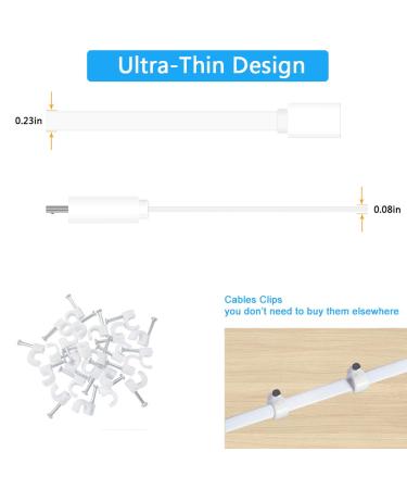 2 Pack 13FT Micro USB Extension Cable for Zmodo, Wyze Cam, Yi Camera - Male to Female Extender Flat Power Cord for Home Security Cameras - Buy Online on GoSupps.com