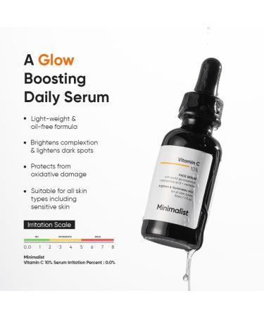 10% Vitamin C Face Serum for Glowing Skin (Formulated & Tested For Sensitive Skin) | Non Irritating | Non Sticky | Brightening Vit C Formula For Men and Women | 30 ml - Buy Online on GoSupps.com