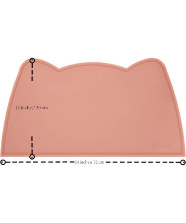 Ohmo Non-Slip Bowl Pad for Small Dogs & Cats - Waterproof Silicone Feed Mat 52x30cm Tea Pink - Perfect Base for Cat Bar - Buy Online on GoSupps.com