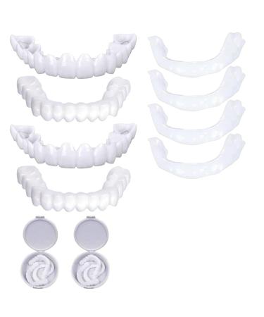 2 pairs of veneers teeth at the top and bottom teeth for plug in cosmetic veneers teeth whitening dentures immediate veneers of course denture with box and pincas for bad teeth (2)