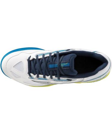 Mizuno Unisex Break Shot 4 CC Tennis Shoe - Size 44.5 EU - White/Dress Blue - International Shipping Available - Buy Online on GoSupps.com