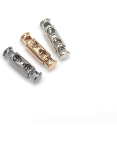 Hole Cord Lock Stopper spring buckle Cord Locks Toggles 30pcs/lot 3 Colors Metal Alloy Stoppers Toggle Cord Locks Drawstring Lock Two Holes For 4mm Cord Nickle (Gun silver 33mmx10mm) 33mmx10mm Gun Silver - Buy Online on GoSupps.com
