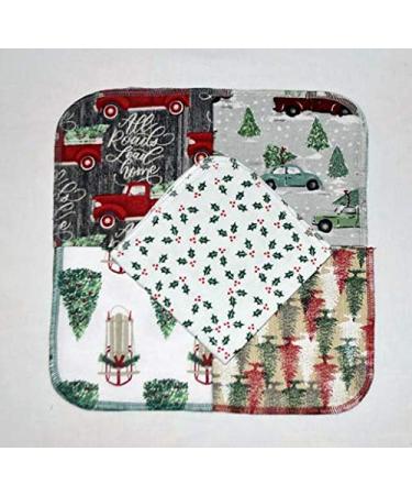 1 Ply Printed Cotton Flannel 12x12 Inches Paperless Towel Set of 5 Holiday Joy - Buy Online on GoSupps.com