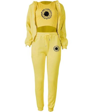 Shop Women's Long-Sleeved Hooded Sports Suit Set | Yellow Jogging Outfit | XXL Leisurewear for Active Lifestyle - Buy Online on GoSupps.com