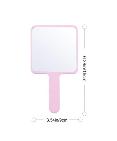 Lurrose Handheld Makeup Mirror with Handle - Double-Sided Cosmetic Mirror for Shaving and Salon Use (Pink) - Buy Online on GoSupps.com