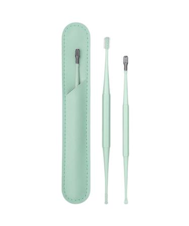 Kumprohu Ear Cleaning Tool Set - Double-Heads Ear Wax Picker Removal Set All Around Thorough Cleaning Ear Care Set for Children and Adults Keeping Ears Clean Green