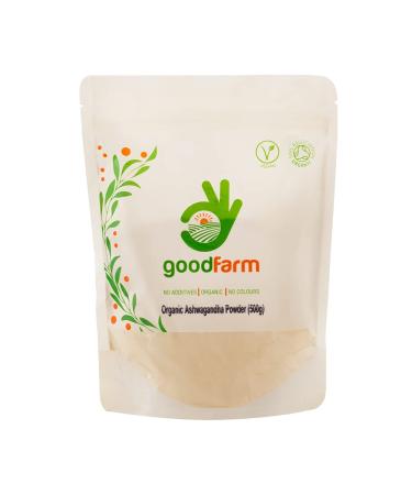 goodFarm Organic Ashwagandha Powder 500g - Premium Quality Certified Organic | Superfood | Adaptogenic herb | Vegan | Ayurveda | Stress Relief Ashwagandha 1 kg
