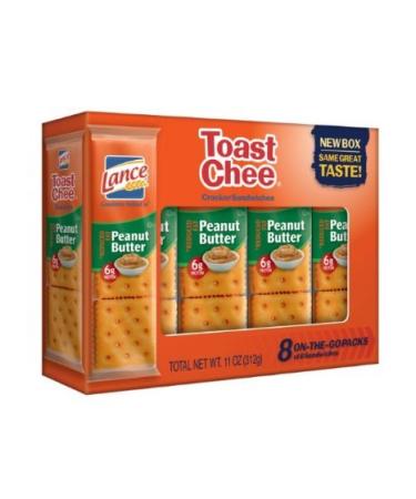 Lance Toast Chee Reduced Fat Peanut Butter Sandwich Crackers, 8 Count