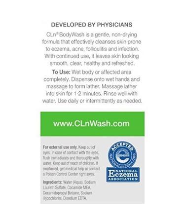CLn BodyWash - Moisturizing Body Wash for Eczema, Dermatitis, Acne & Folliculitis - 8 fl oz - Buy Online on GoSupps.com