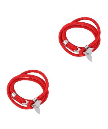 ABOOFAN 2 Pcs Whale Tail Bracelet Marine Anchor Couple Bracelet Sailing Bracelet Daily Bangle Cuff Bracelet Bracelets for Couples Stylish Bracelet Natal Lovers Silica Gel Year of Birth