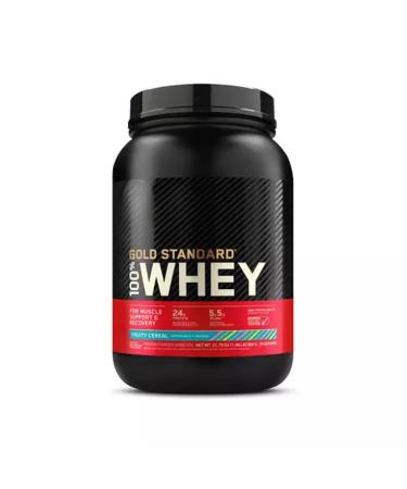 Gold Standard 100% Whey Protein Powder | Whey Protein Isolate Sourced | 24g Protein 5.5g BCAAs 11g EAAs | Low Carb Low Sugar Gluten Free | 29 Servings 2LB (Fruity Cereal) Fruity Cereal 2LB