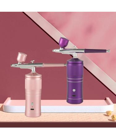Qtynudy Airbrush Kit Portable+0.3mm Nozzle Cleaning Brush Set Fit for Makeup Nail Art A 1Set Purple - Buy Online on GoSupps.com