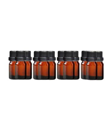 Pharmacy vials (5 ml) - brownlas for essential oils bottle containers with droppers and black caps made of plastic 12 -pack (12 fl.)