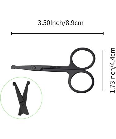 Nose Hair Scissors - Rounded Safety Trimmer for Facial, Ear, Eyebrow, and Beards - Professional Stainless Steel Grooming Tool Kit for Men and Women - Buy Online on GoSupps.com
