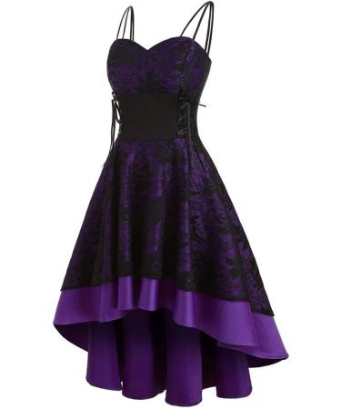 Women's Summer Casual Boho Dress Floral Printed Cap Sleeve Tie Belt Basic Midi Beach Sun Dresses 1183-zayeh-purple-c M - Buy Online on GoSupps.com