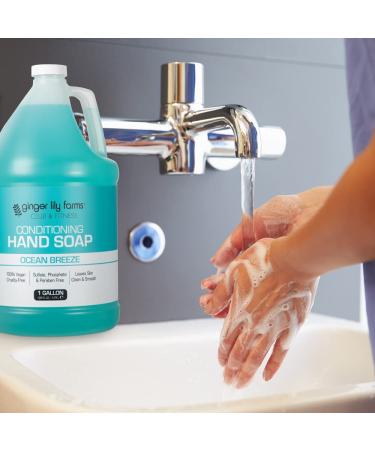 Ginger Lily Farms Club & Fitness Conditioning Liquid Hand Soap Refill - Ocean Breeze Scent, 1 Gallon - Vegan & Cruelty-Free - Buy Online on GoSupps.com