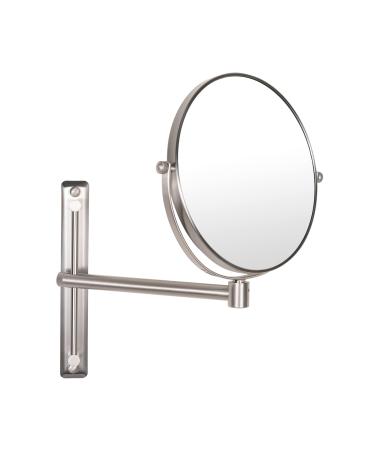 Nicesail 8 Inch Double-Side Shower Shaving Mirror with 5X Magnification Brush Nickel Mirror Magnified 5X Mirror for Wall Bathroom Mirror 8''X5 Nickel Finished