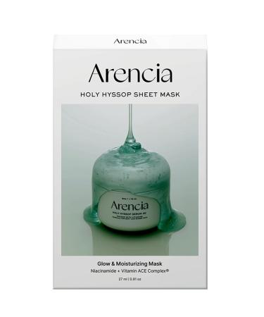 Hyssop Glow Sheet Mask 5 Pack Hydrating Glowing Boosting Repairing for younger looking skin with Vitamin A C E