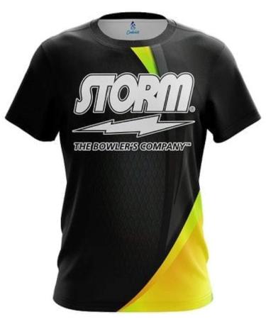 CoolWick Storm Carbon Yellow Swirl Bowling Jersey X-Large