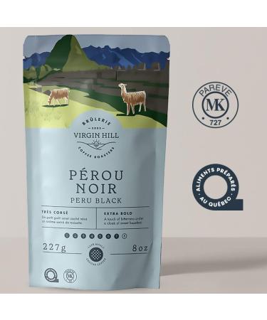 Virgin Hill Coffee - Peru Black - Bold Intensity & Dark Roast - Half Pound of High-Grade Ground Coffee - 8oz / 227 grams Ground 8 oz. / 227 grams - Buy Online on GoSupps.com