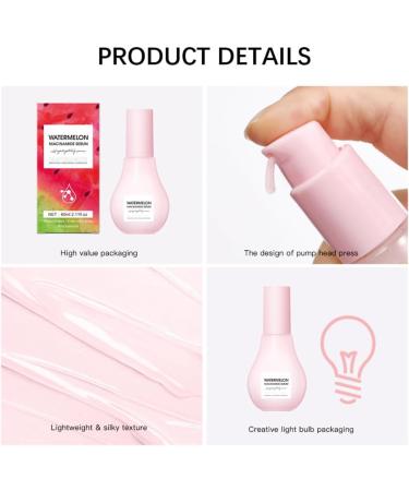 Niacinamide Serum Watermelon Glow Niacinamide Moisturize Serum Watermelon Glow Skincare with Hyaluronic Acid Glycerin Vitamin E Lightweight Hydrating Brightening Face Serum for Skin Care - Buy Online on GoSupps.com