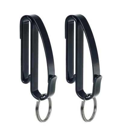 SdTacDuGe Metal Key Ring Holder Quick Hook System Belt Loop Fit up to 2.25 wide belt,Tactical Key Holder with Detachable Key Ring for Duty Belt, Lanyards,Gifts for Men Women-2 Pack