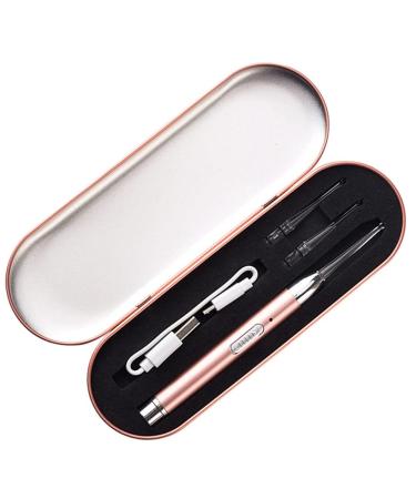 LUYILA Ear Wax Removal - Ear Wax Removal Tool- Flashlight Earpick Ear Cleaning Earwax Remover Luminous Ear Curette with Storage Box (Color : Rose Gold)