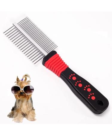 Dog Cat Comb Dog Grooming Comb Pet Cat Dog Grooming Brush Comb Trimmer Tool Double Sided Fur Rake Tool Pet Comb Stainless Steel Round Wide Dense Teeth Metal Pet Combs - Buy Online on GoSupps.com