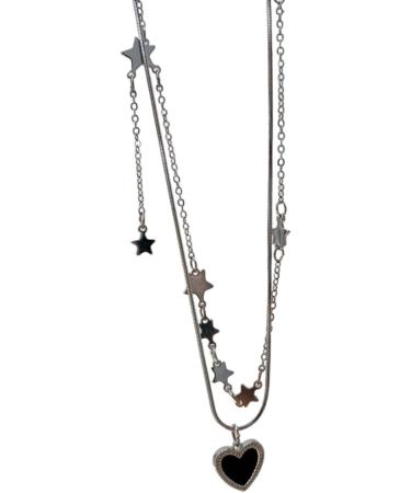 Stylish Star & Heart Necklace Set | Oralgo | Shimmering Zirconia Jewelry for Every Occasion - Buy Online on GoSupps.com