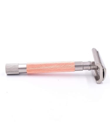Parkers Semi Slant Safety Razor & 5 Premium Double Edge Blades - Rose Gold | International Shipping Available - Buy Online on GoSupps.com