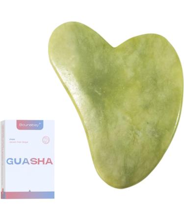 Bounabay Gua Sha Stone - Jade Facial Massage Tool for Eye Puffiness Skin Tightening & Anti-Aging Shop Internationally - Buy Online on GoSupps.com