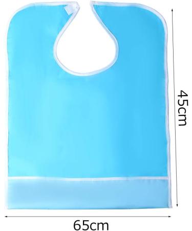 Adult Bib 65x45cm Waterproof Blue Mealtime Bib for Elderly - Washable Dining Bib Protector - Buy Online on GoSupps.com