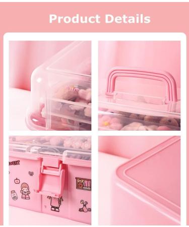 LANPEW Kids Hair Accessories Storage Box Girls Head Box Baby Hairpin Elastic Band Headpiece Hair Clip and Cute Jewelry Box (rose) - Buy Online on GoSupps.com