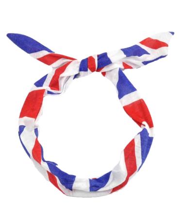 Basic Sense UK Flag Union Jack Wire Headband - Adjustable One Size UK Event Headbands for Women