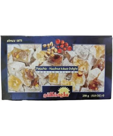 Gulluoglu (Pistachio-Hazelnut) Turkish Delight 250 gr (Pack of 1) daily fresh shipment from Istanbul/Turkey - Buy Online on GoSupps.com