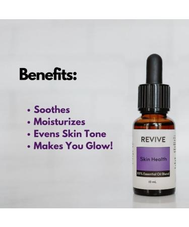 Revive Essential Oils Skin Health Essential Oil Blend - 100% Pure Therapeutic Grade for Diffuser Humidifier Massage & Aromatherapy - Perfect for Skin & Hair Care - Buy Online on GoSupps.com