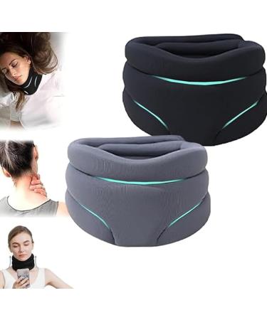 Neck Brace Soft Cervical Collar Neck Brace for Sleeping Soft Foam Soft Neck Brace Cervical Collar Neck Support Brace for Women and Men 1pcs yl-105023(Color:Bk+gy)