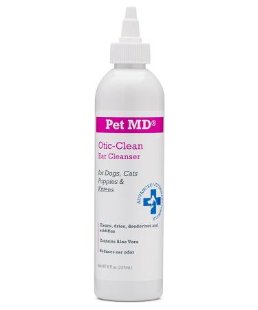 Pet MD Otic Clean Dog Ear Cleaner for Cats and Dogs - Effective Against Infections, Itching, and Controls Odor - 8 oz