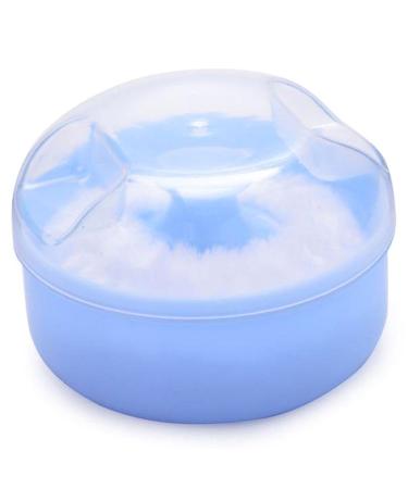 boite de poudre avec Puff d'eponge souple cosmetique de et corps de/conteneur (bleu)