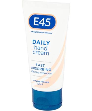 E45 Daily Hand Cream 50 ml E45 Hand Cream for Very Dry Hands - Hand Moisturiser for Dry Skin and Sensitive Skin - Non-Greasy Hand Repair Cream for Soft and Supple Hands - Fast Absorption Formula - Buy Online on GoSupps.com