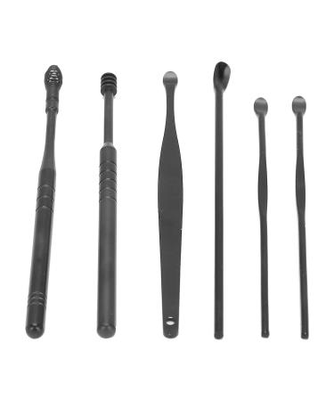 6-in-1 Stainless Steel Ear Wax Removal Kit | Reusable Ear Pick Tools with Storage Box (Black) - Buy Online on GoSupps.com