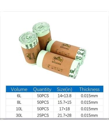 Garbage Bag Biodegradable PLA Corn Starch Bags Waste Food Eco-Friendly Plant-Based Recycled Trash Bags for Kitchen Bathroom Office Bins 10l (14 Silk*43*46cm) - Buy Online on GoSupps.com