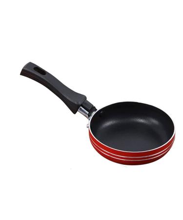 TABKER Pans Mini Frying Non-Stick Pan Fried Egg Steak Flat-Bottomed Small Frying Pan Kitchen Cooking Cookware Breakfast Utensils (Color : Red)