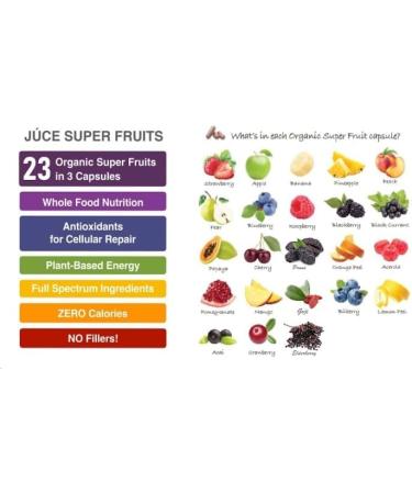 Juce Original Formula - Organic Super Fruit & Veggies Supplement - Gluten/Gelatin Free Soy Free & Vegan- Reds & Greens Superfood Capsules- 23 Fruits & 23 Vegetables (180 Count)- By Terra Kai Organics Organic Fruit & Veggie  - Buy Online on GoSupps.com