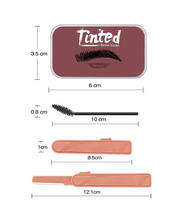 MEICOLY 2-Pack Tinted Eyebrow Soap Kit - Long-Lasting 4D Feathery Brow Pomade - Brow Setting Wax - Dark Brown - Buy Online on GoSupps.com