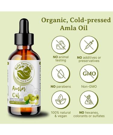Bella Terra Oils - Organic Amla Oil 8 oz - Harvested from Bitter Organic Amlas Famed for its Vitamin C&E & Omega-6&9 Cold-Pressed Elixir for Skin 8 Fl Oz (Pack of 1) - Buy Online on GoSupps.com