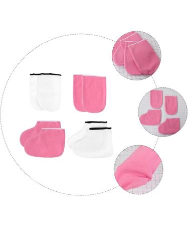 FOMIYES 4 Sets Leather Horn Boots Moisturizing Work Gloves Nail Tools Hand Treatment Mitts Paraffin Manicure Foot Spa Kit Moisturizing Work Socks Polyester Lining Pedicure Women's Hot Wax - Buy Online on GoSupps.com