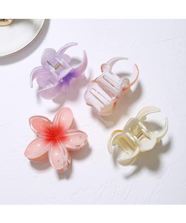 Hawaiian Plumeria Flower Clips Bridal Wedding Party Beach Hair Clips Acrylic Petals Hair Clamp - Buy Online on GoSupps.com