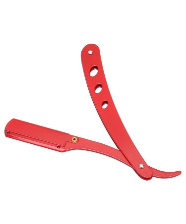 Beard Blade Holder - Portable Manual Folding Straight Edge Alloy Haircut Blade Holder in Red - Perfect for International Shipping - Buy Online on GoSupps.com
