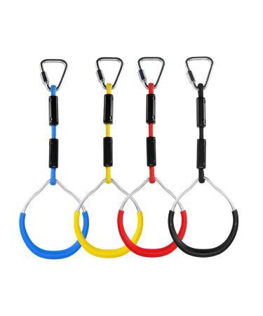 letsgood Colorful Ninja Gymnastic Rings for Kids - Outdoor Backyard Play Sets & Playground Equipment, Swing Bar Rings, Monkey Rings, Obstacle Rings, Climbing Rings